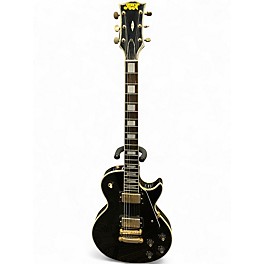 Vintage 1970s Aspen Les Paul Black and Gold Solid Body Electric Guitar