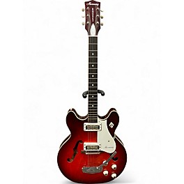 Vintage 1970s Harmony H56 ROCKET RED BURST Hollow Body Electric Guitar