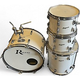 Vintage 1970s Rogers 4 piece Londoner White Drum Kit