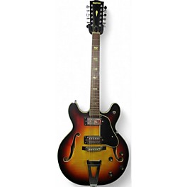 Vintage 1970s Univox Coily 12 Sunburst Hollow Body Electric Guitar