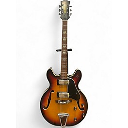 Vintage 1970s Univox Coily 3 Color Sunburst Hollow Body Electric Guitar