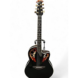 Vintage 1990s Ovation 1778 Elite Black Acoustic Electric Guitar