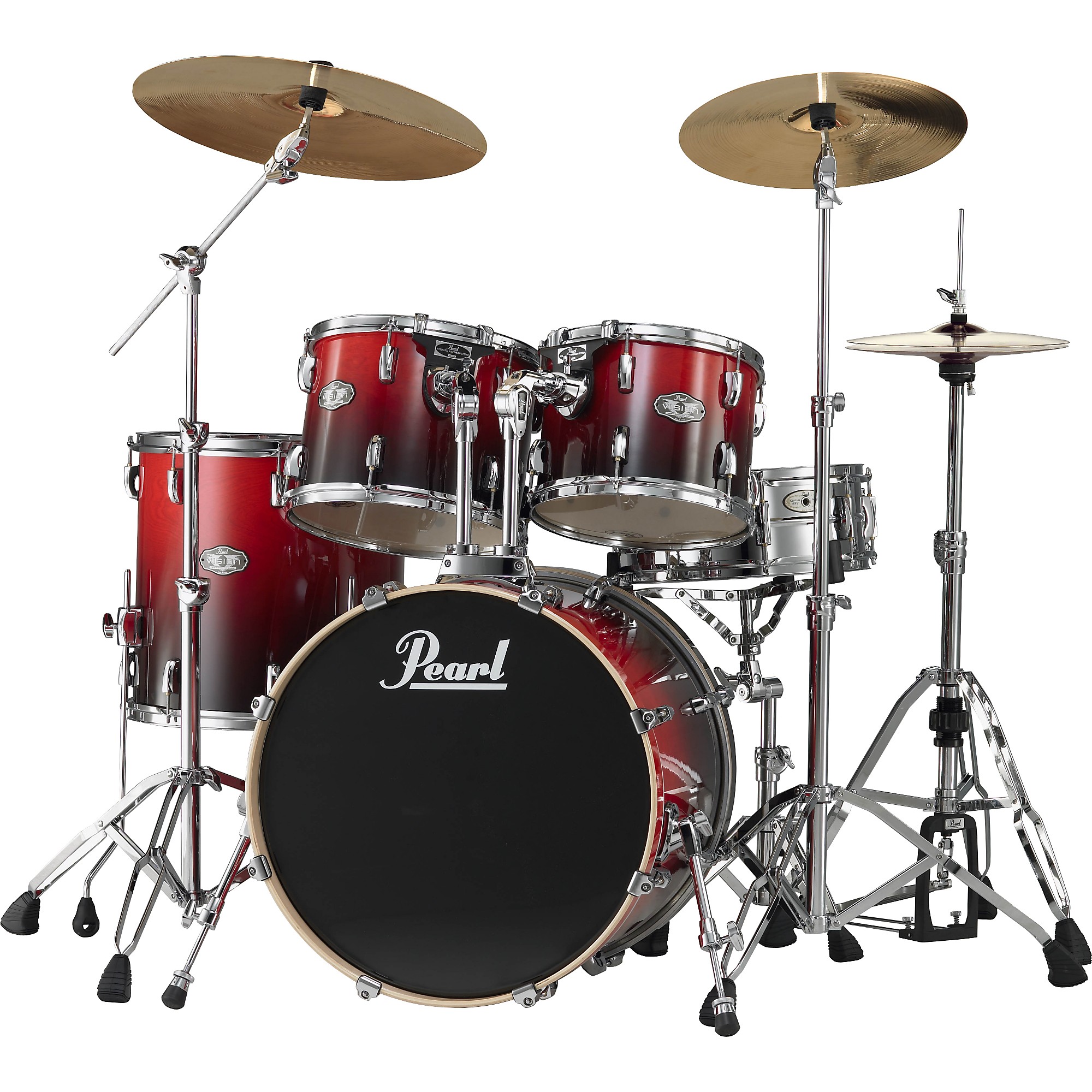 Pearl Vision VLX 5Piece Standard Drum Set Ruby Fade Guitar Center