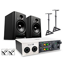 Universal Audio Volt 2 With Harbinger Studio Monitor Pair, Stands & Cables -