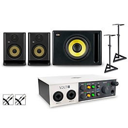 Universal Audio Volt 2 with KRK ROKIT G5 Studio Monitor Pair & S10 Subwoofer (Stands & Cables Included)