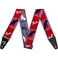Fender WeighLess Monogram Guitar Strap Red, White, and Blue 2 in.
