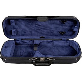 Bobelock Wooden Oblong Violin Case 1/4 Size Black Exterior, Blue Interior