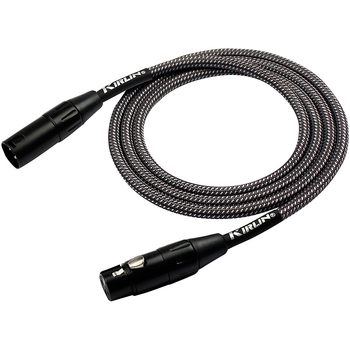 KIRLIN XLR Male To XLR Female Microphone Cable Carbon Gray Woven Jacket 20 ft. Guitar Center