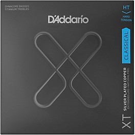 D'Addario XT Silver-Plated Copper Classical Guitar Strings, Dynacore Titanium, Hard Tension, 29-46w