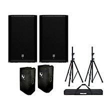 Electro-Voice ZLX-15P G2 15" Powered Speaker Pair With Covers and Stands