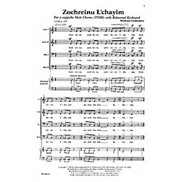 Transcontinental Music Zochreinu L'chayim TTBB composed by William Goldstein