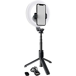 Open Box Mackie mRING-6 6" Battery-Powered Ring Light With Convertible Selfie Stick/Stand and Remote Level 1